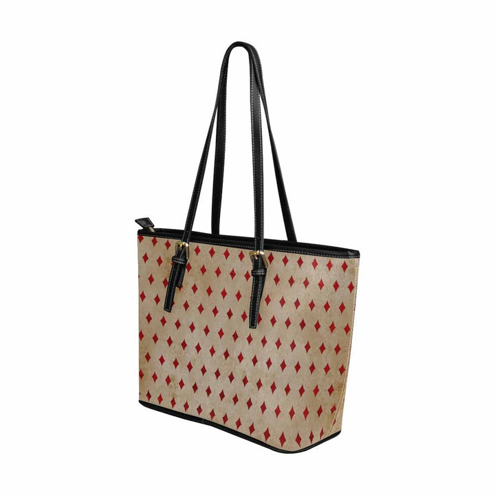 Large Leather Tote Shoulder Bag - Multicolor Illustration - Bags/Leather Tote
