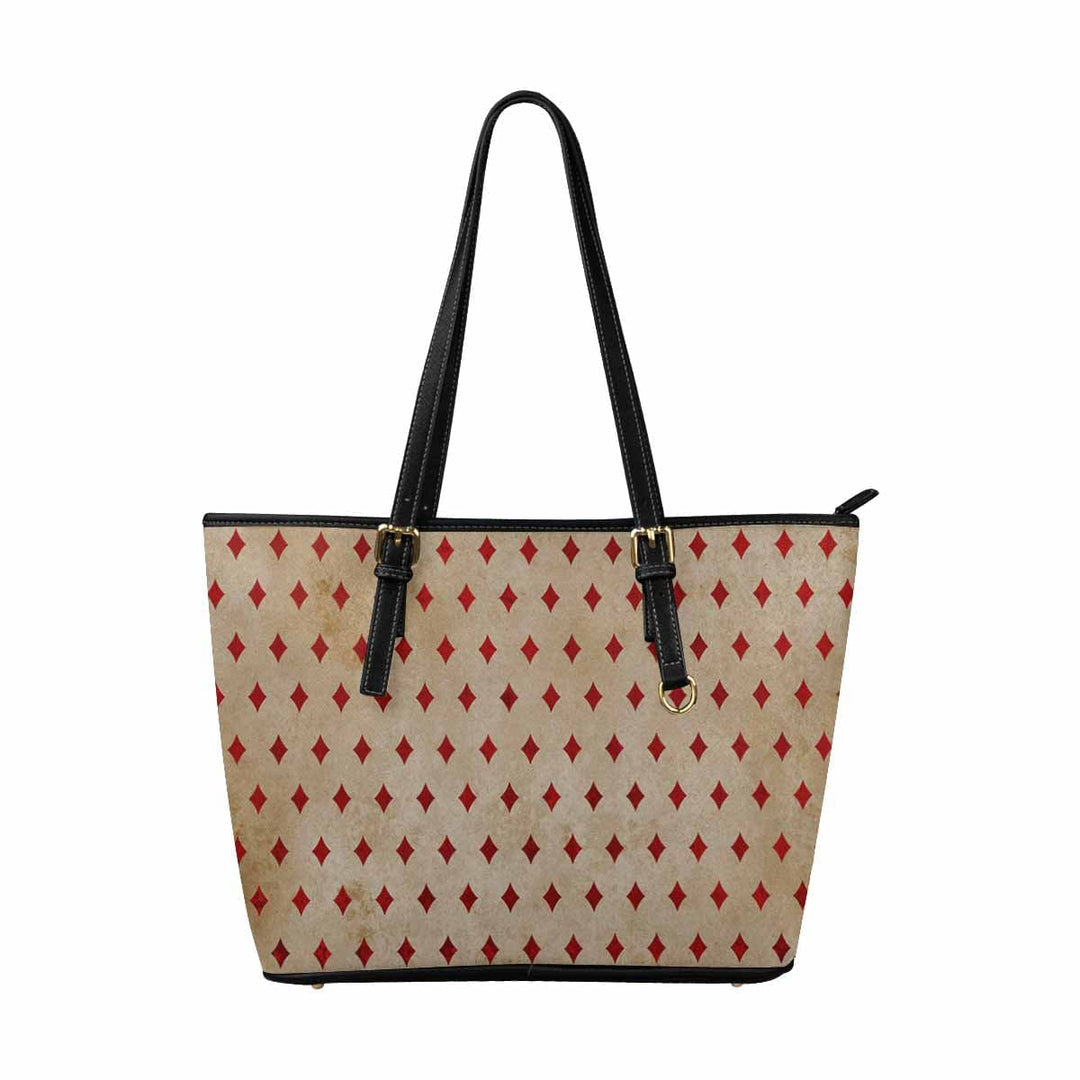 Large Leather Tote Shoulder Bag - Multicolor Illustration - Bags/Leather Tote