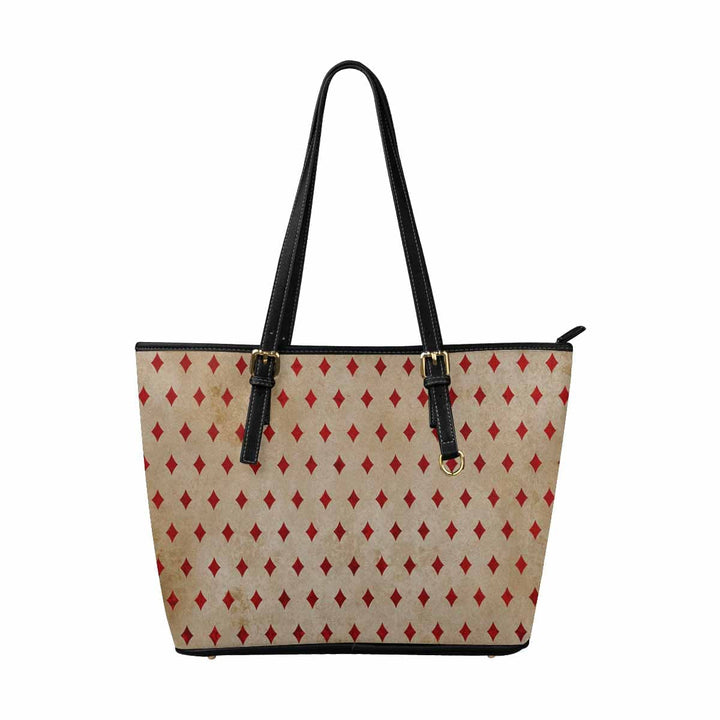 Large Leather Tote Shoulder Bag - Multicolor Illustration - Bags/Leather Tote
