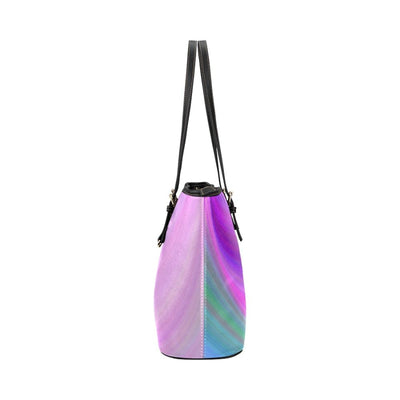 Large Leather Tote Shoulder Bag - Pink And Blue Gradient Handbag B75744 - Bags |