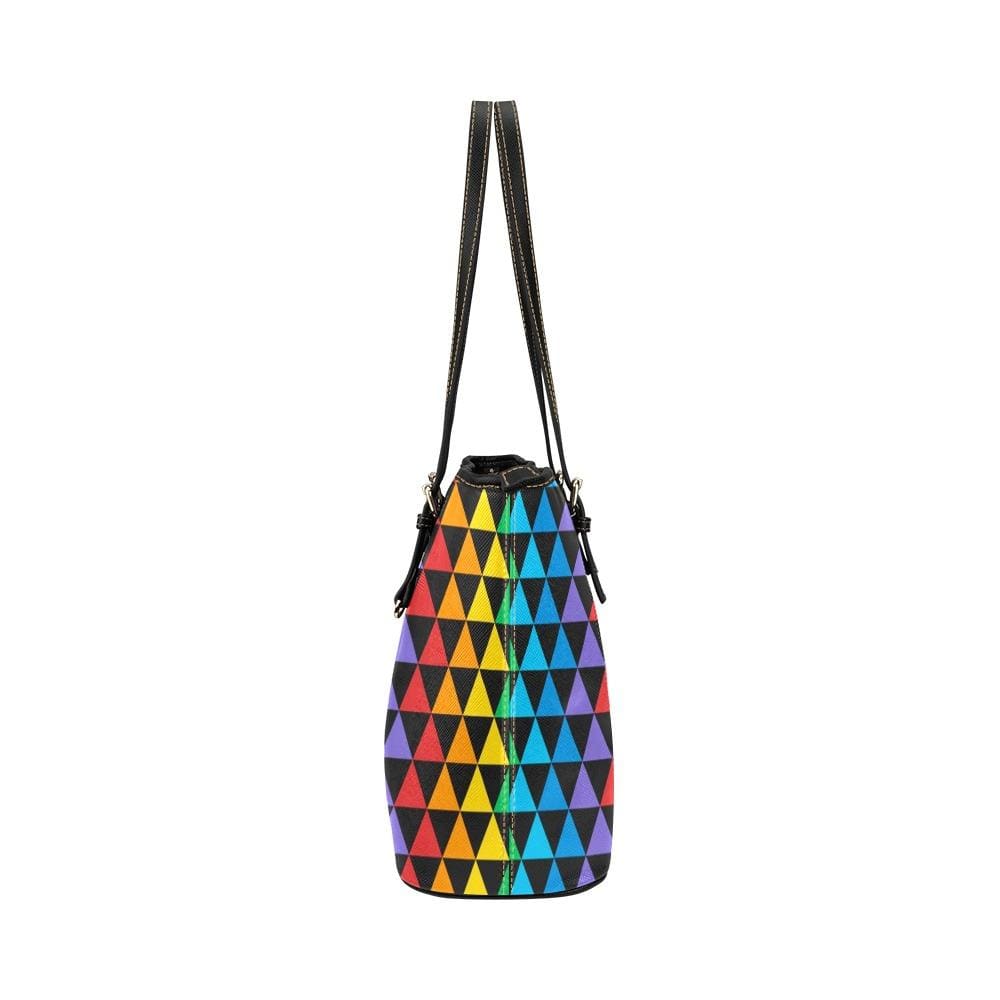 Large Leather Tote Shoulder Bag - Rainbow Triangles T686537 - Bags | Leather