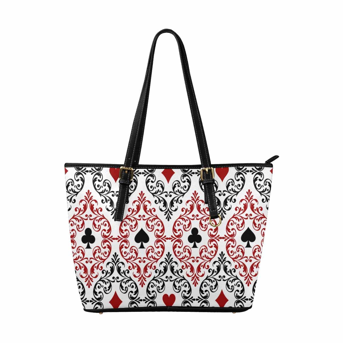 Large Leather Tote Shoulder Bag - Red Multicolor - Bags | Leather Tote Bags