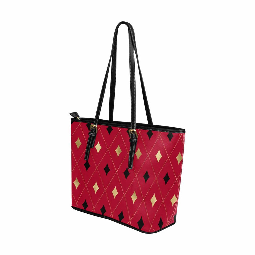 Large Leather Tote Shoulder Bag - Red - Bags | Leather Tote Bags