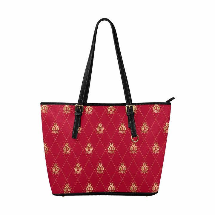 Large Leather Tote Shoulder Bag - Red - Bags | Leather Tote Bags