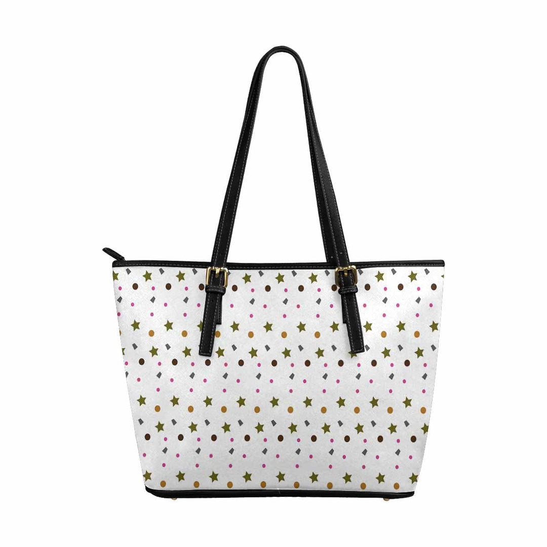 Large Leather Tote Shoulder Bag - Stars Tote - Bags | Leather Tote Bags