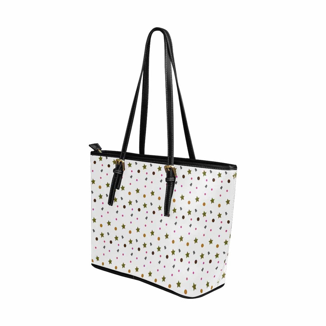 Large Leather Tote Shoulder Bag - Stars Tote - Bags | Leather Tote Bags