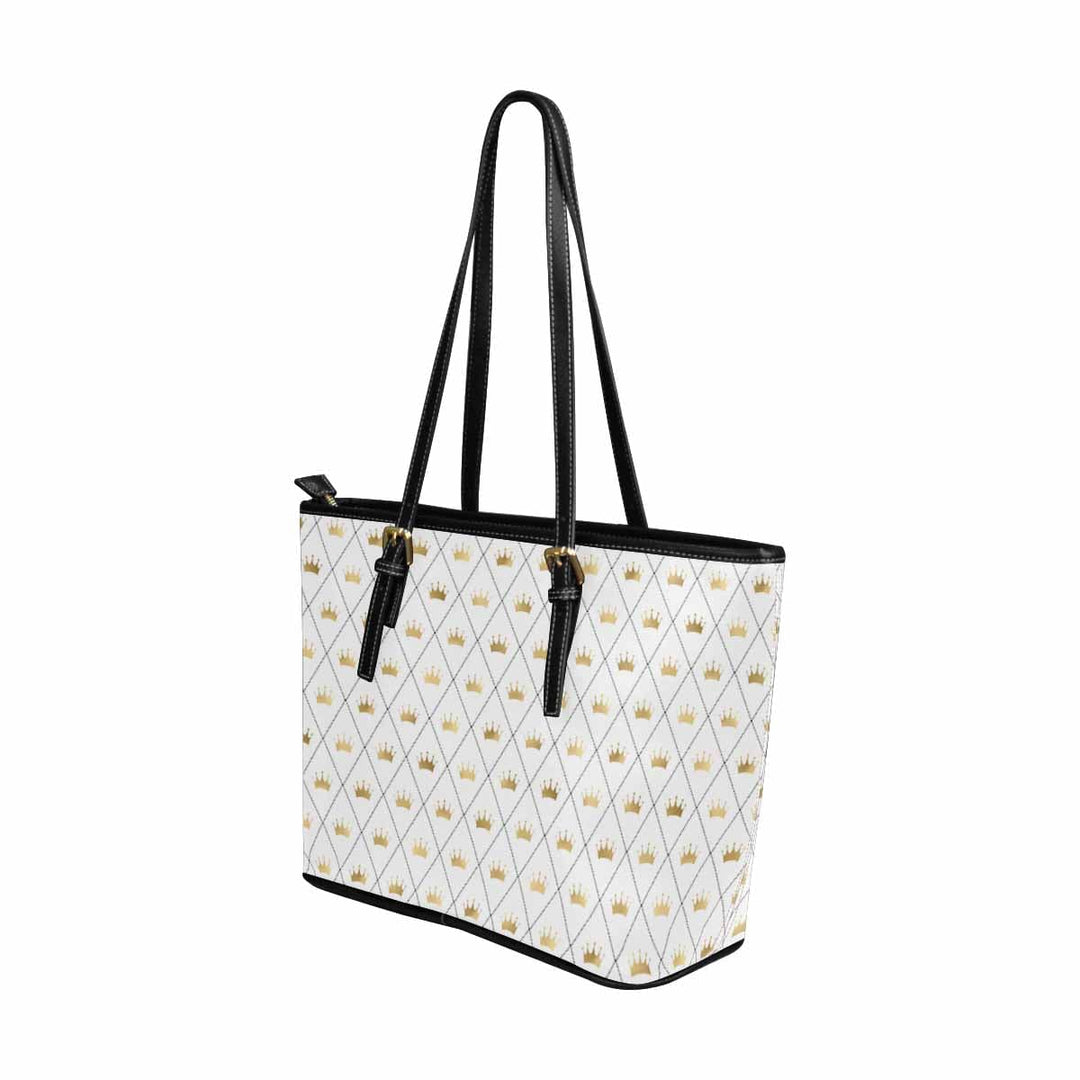 Large Leather Tote Shoulder Bag - White - Bags | Leather Tote Bags