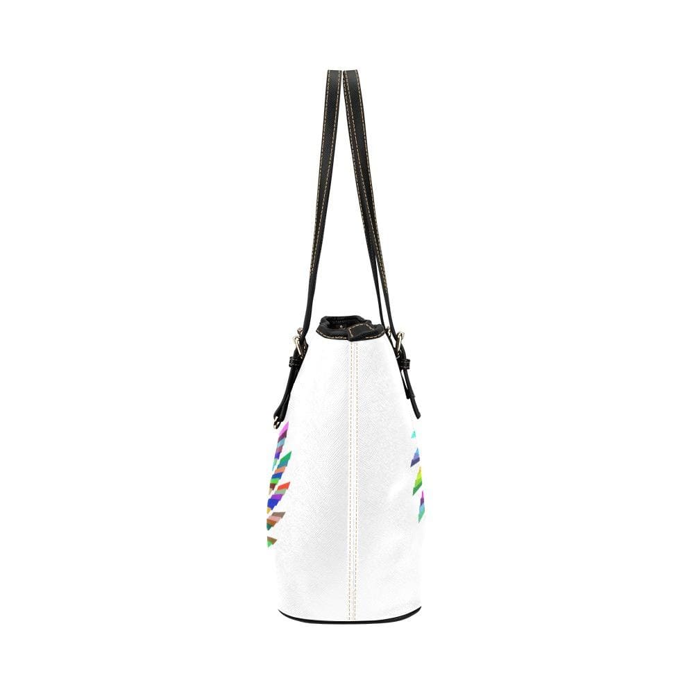 Large Leather Tote Shoulder Bag - White and Wheel T424393 - Bags | Leather Tote