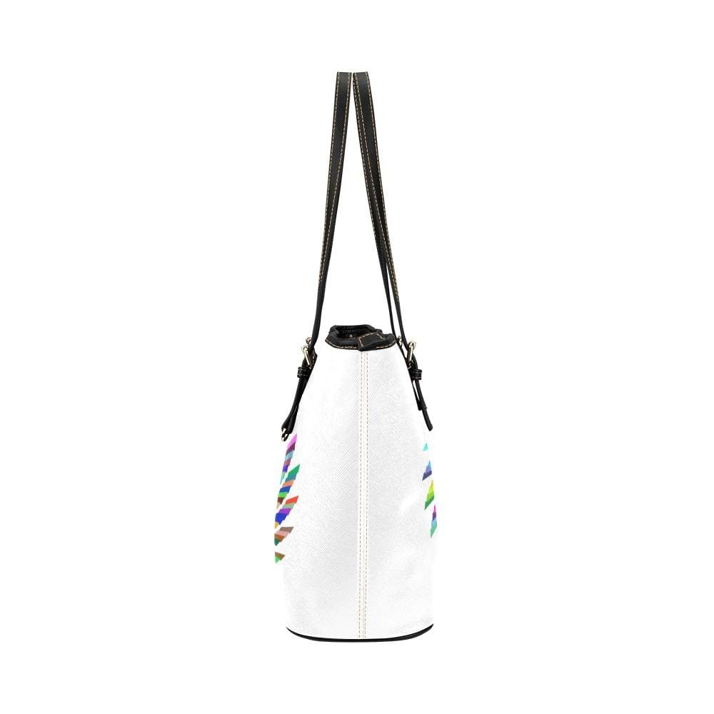 Large Leather Tote Shoulder Bag - White And Wheel T424393 - Bags | Leather Tote
