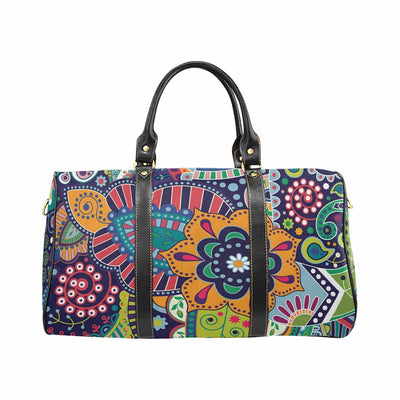 Travel Bag Blue Floral Paisley - Bags | Travel Bags | Leather Carry