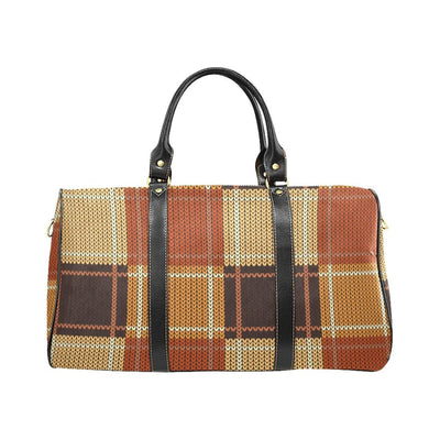 Travel Bag Leather Carry On Large Luggage Bag Brown Checker - Bags | Travel Bags