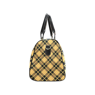 Travel Bag Leather Carry On Large Luggage Bag Yellow Herringbone - Bags | Travel