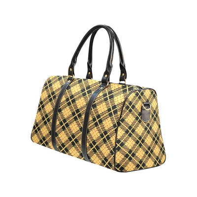 Travel Bag Leather Carry On Large Luggage Bag Yellow Herringbone - Bags | Travel