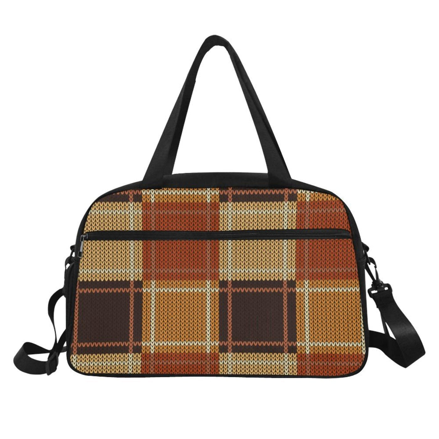 Travel Carry-on Bag / Brown And Beige Checkered Style - Bags | Travel Bags
