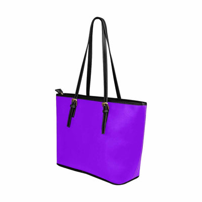 Large Leather Tote Shoulder Bag - Violet - Bags | Leather Tote Bags