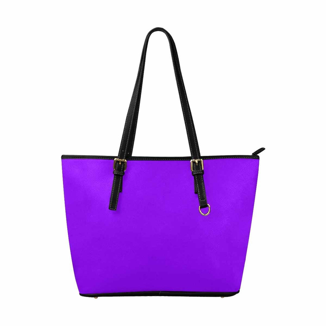 Large Leather Tote Shoulder Bag - Violet - Bags | Leather Tote Bags