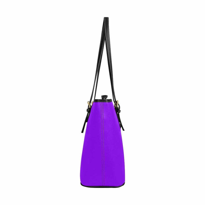 Large Leather Tote Shoulder Bag - Violet - Bags | Leather Tote Bags