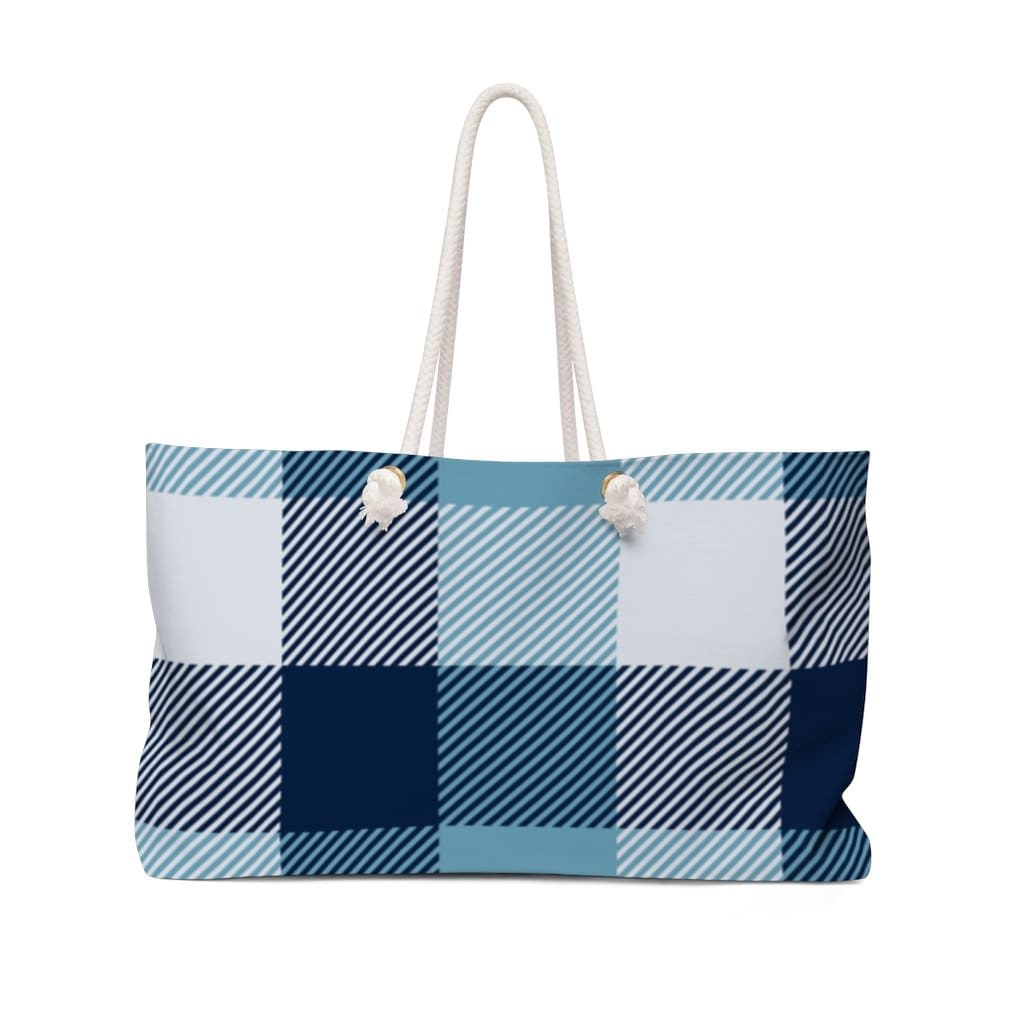 Weekender Tote Bag Blue/white Plaid - Bags | Tote Bags | Weekender