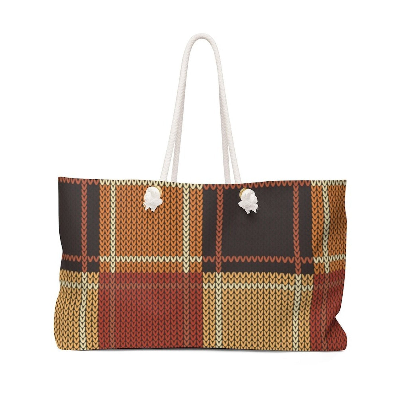 Weekender Tote Bag Brown Checker - Bags | Tote Bags | Weekender