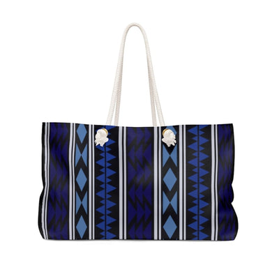 Weekender Tote Bag Dark Blue Aztec Print - Bags | Tote Bags | Weekender