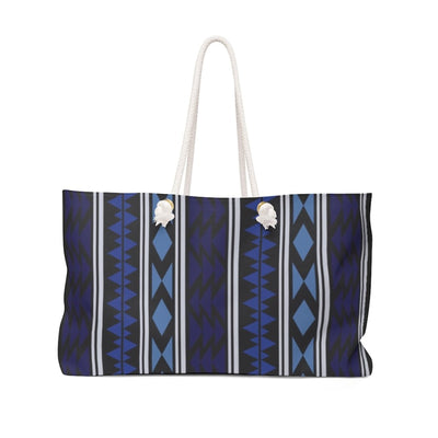 Weekender Tote Bag Dark Blue Aztec Print - Bags | Tote Bags | Weekender