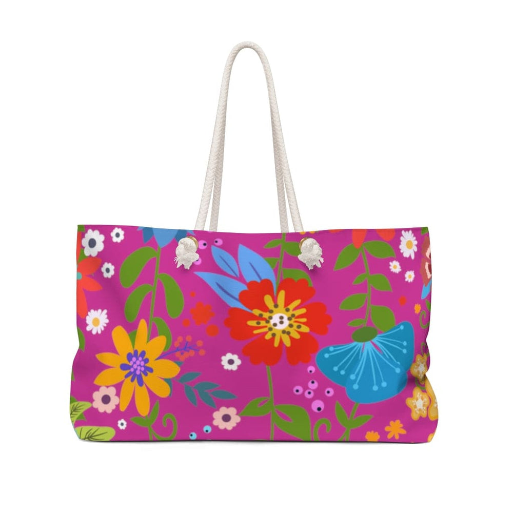 Weekender Tote Bag Floral Print - Pink - Bags | Tote Bags | Weekender