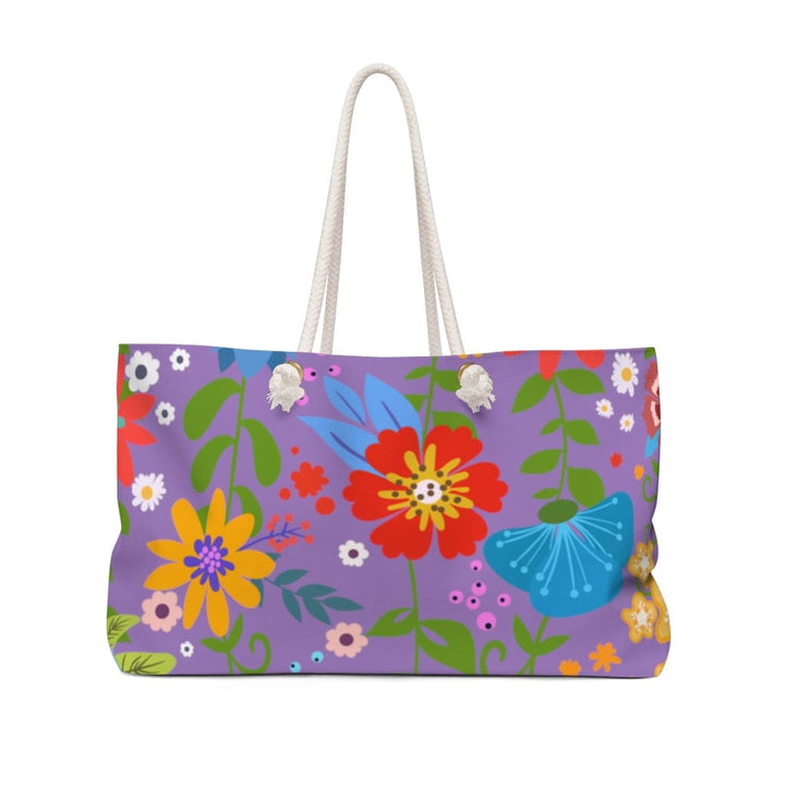 Weekender Tote Bag Floral Print - Purple - Bags | Tote Bags | Weekender