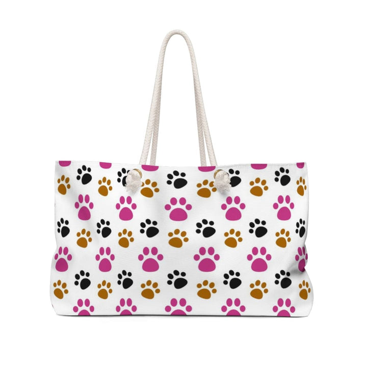 Weekender Tote Bag Pink and Black Paws - Bags | Tote Bags | Weekender