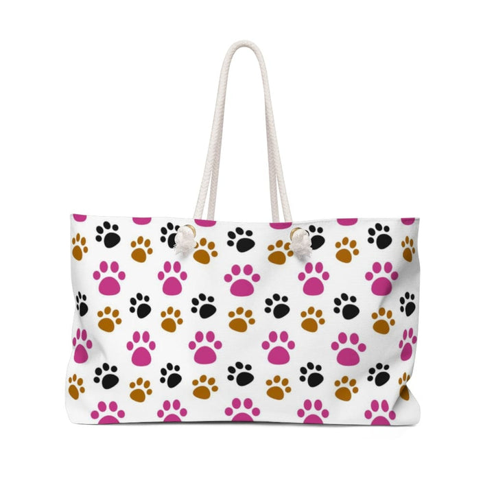 Weekender Tote Bag Pink and Black Paws - Bags | Tote Bags | Weekender