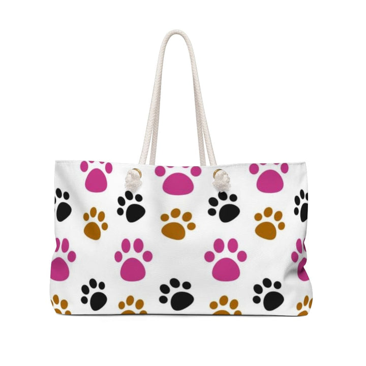 Weekender Tote Bag Pink and Black Paws - Bags | Tote Bags | Weekender