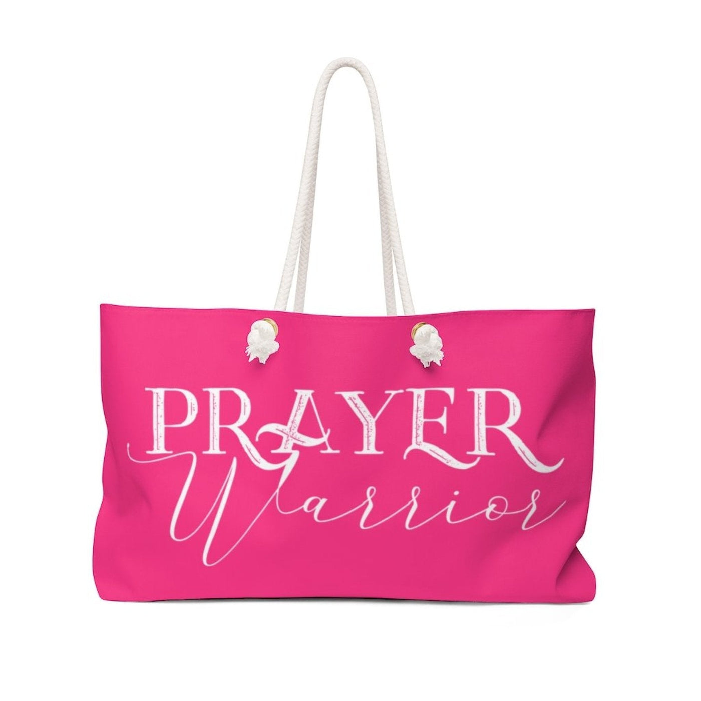 Weekender Tote Bag Pink And White Prayer Warrior - Bags | Tote Bags | Weekender