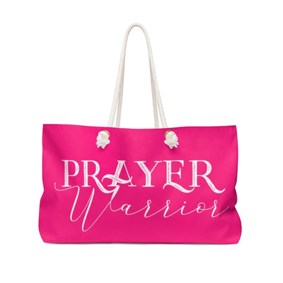Weekender Tote Bag Pink And White Prayer Warrior - Bags | Tote Bags | Weekender
