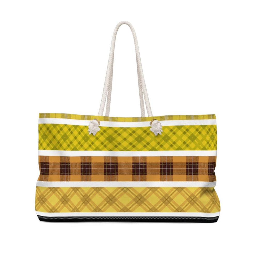 Weekender Tote Bag Yellow Tartan Plaid Print - Bags | Tote Bags | Weekender