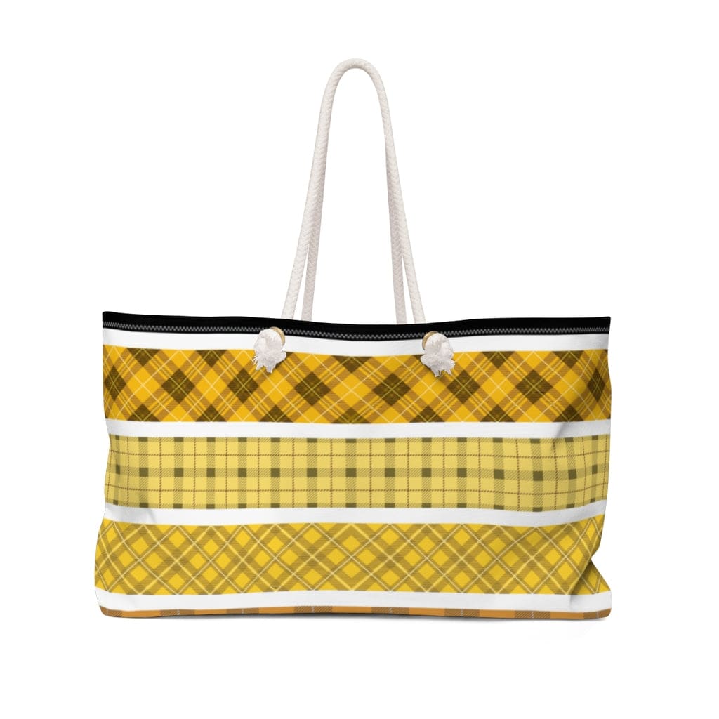 Weekender Tote Bag Yellow Tartan Plaid Print - Bags | Tote Bags | Weekender
