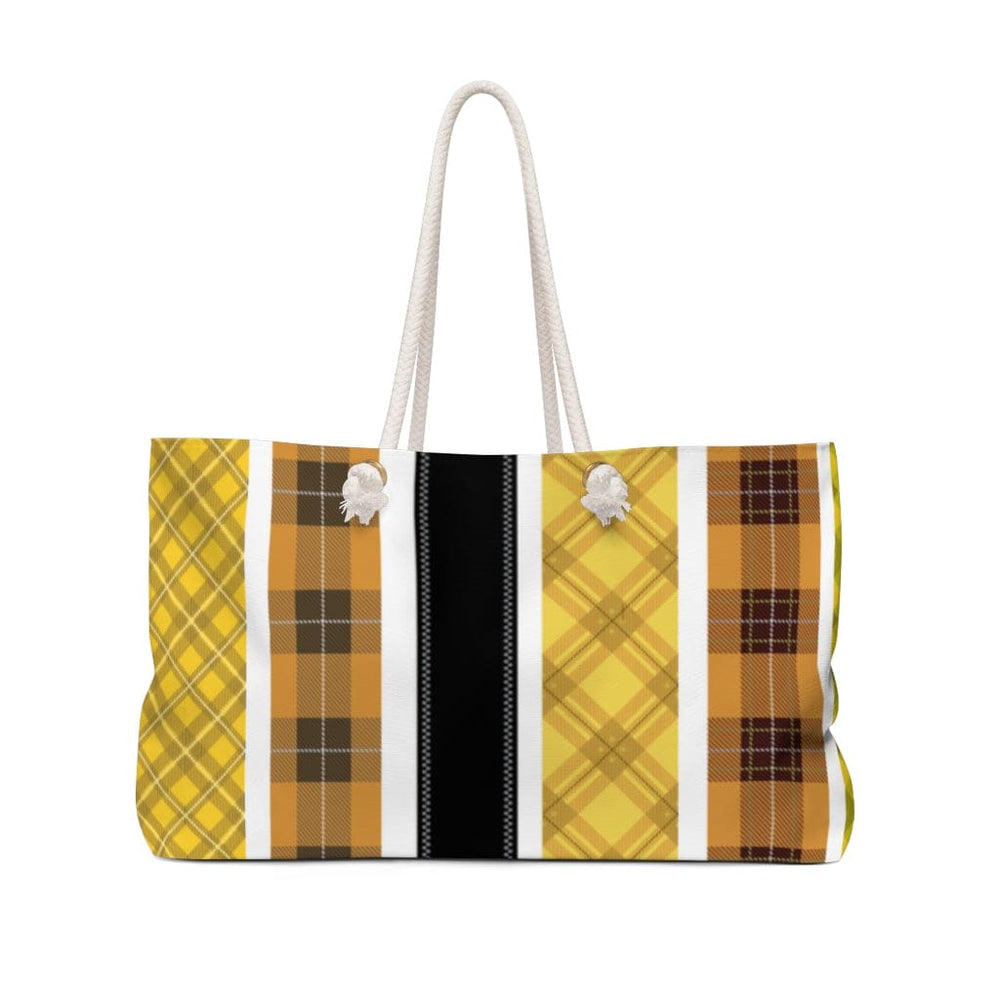 Weekender Tote Bag Yellow Tartan Plaid Print - Bags | Tote Bags | Weekender