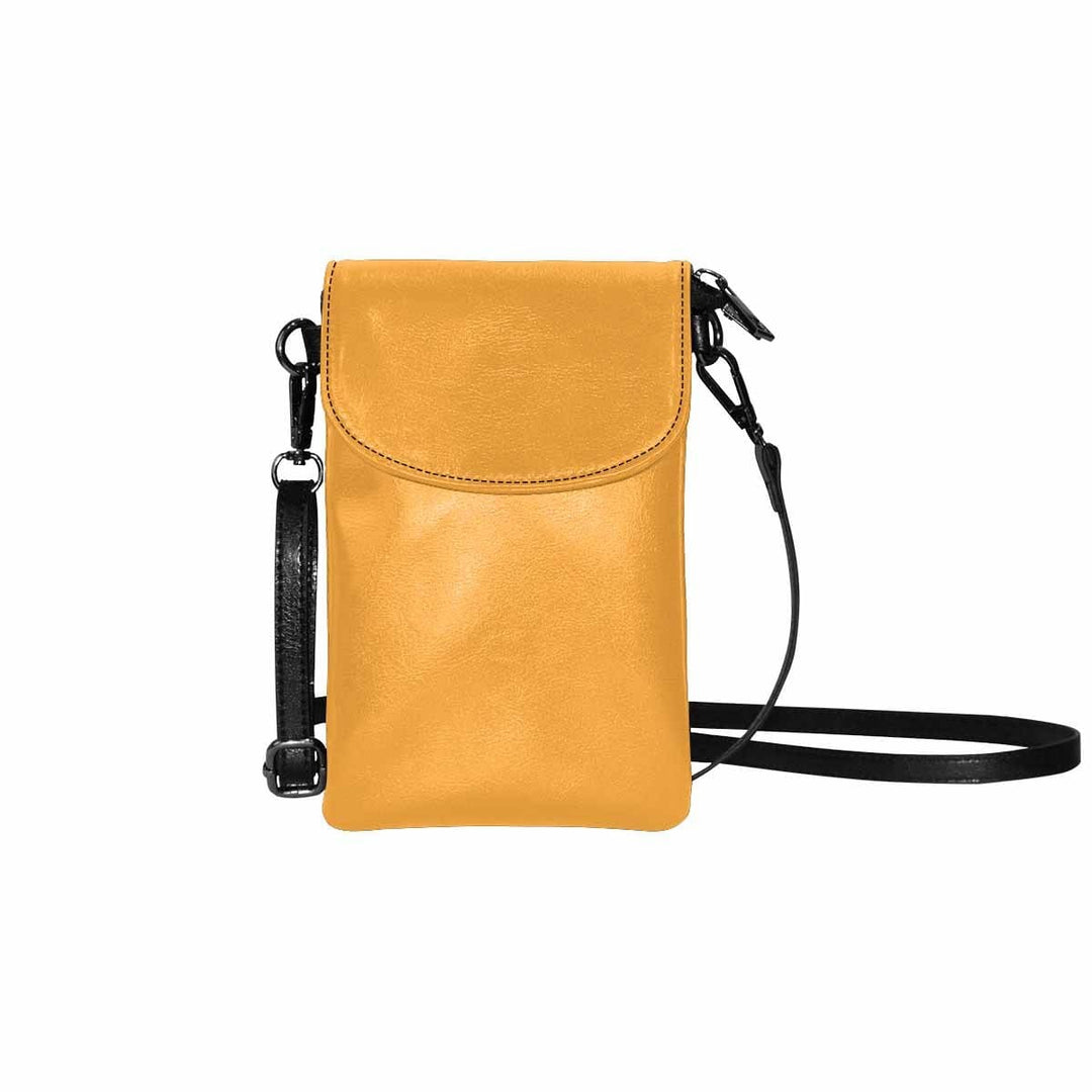 Womens Crossbody Bag - Yellow Orange Small Cell Phone Purse - Bags/Crossbody