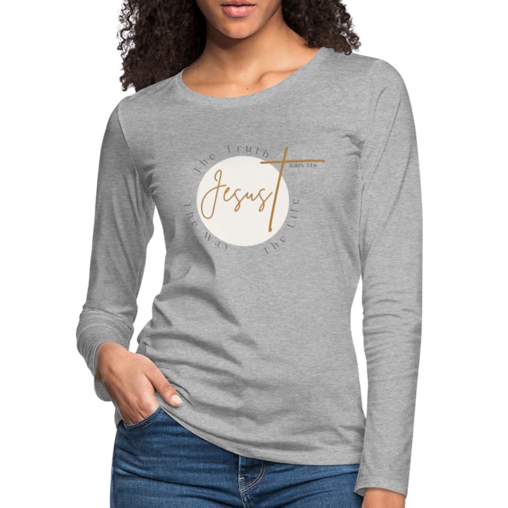 Womens Graphic Tee Jesus The Truth The Way The Life Long Sleeve Shirt - Womens