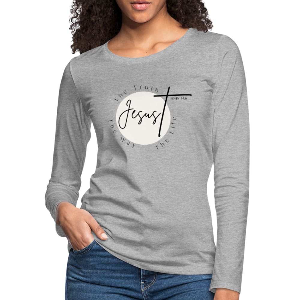 Womens Graphic Tee Jesus The Truth The Way The Life Long Sleeve - Womens