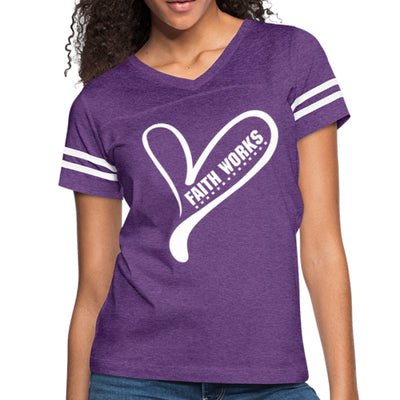 Womens Graphic Vintage Tee Faith Works Heart Sport T-shirt - Womens | T-Shirts |