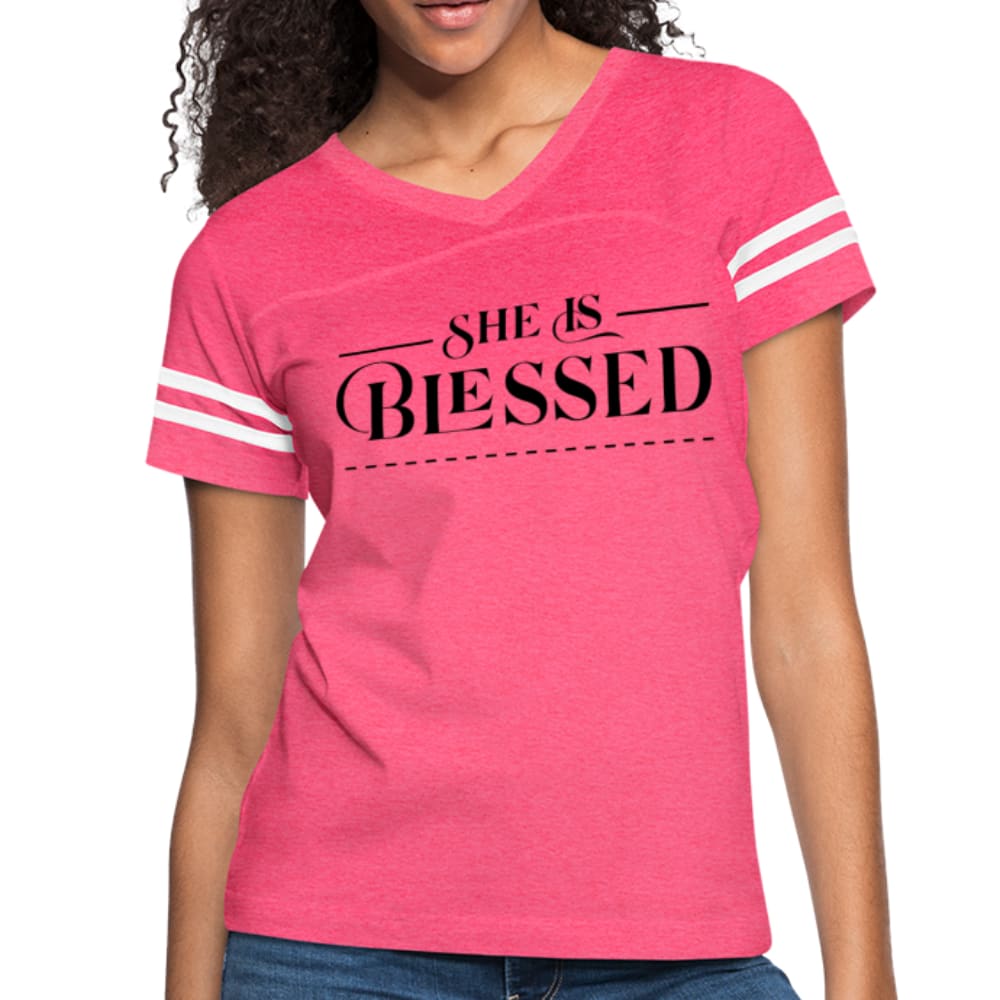 Womens Graphic Vintage Tee,she Is Blessed Sport T-shirt - Womens | T-Shirts |