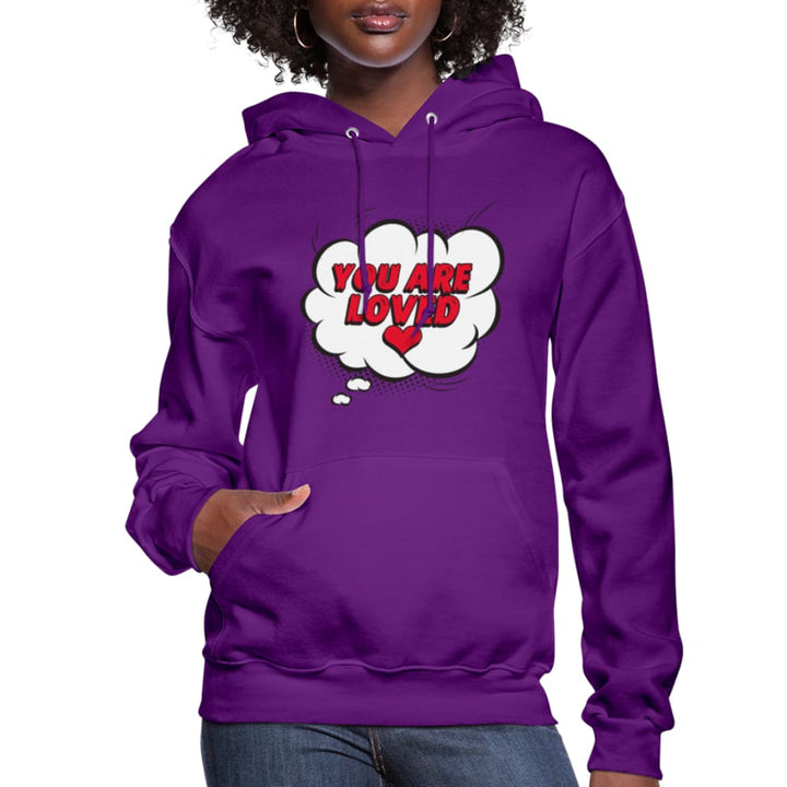 Womens Hoodie - Pullover Hooded Shirt / you are Loved - Womens | Hoodies