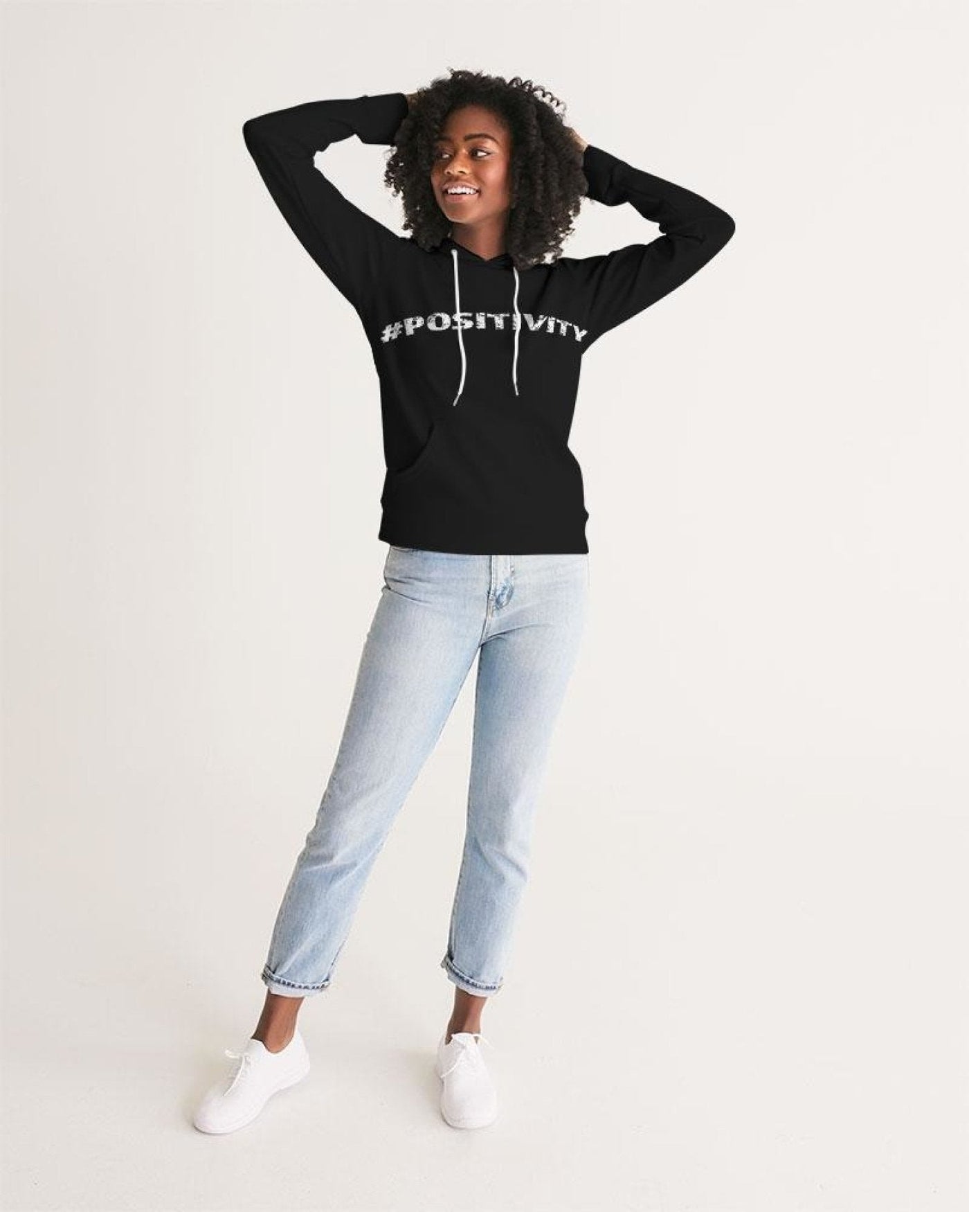 Womens Hoodie - Pullover Hooded Sweatshirt - Graphic/inspire Positivity - Womens