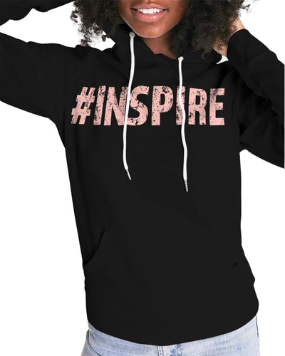 Womens Hoodie - Pullover Hooded Sweatshirt - Pink Graphic / Inspire - Womens