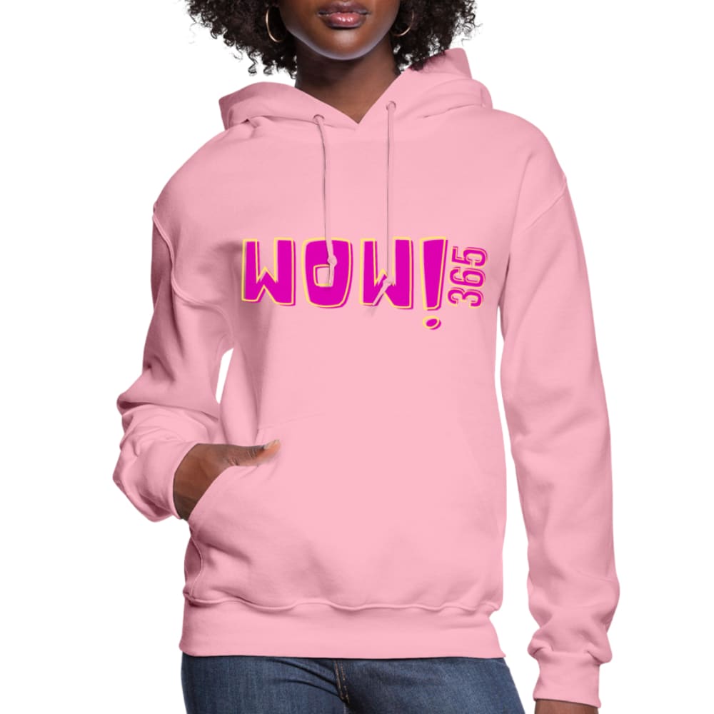 Womens Hoodie - Pullover Hooded Sweatshirt - Pink Graphic/wow 365 - Womens