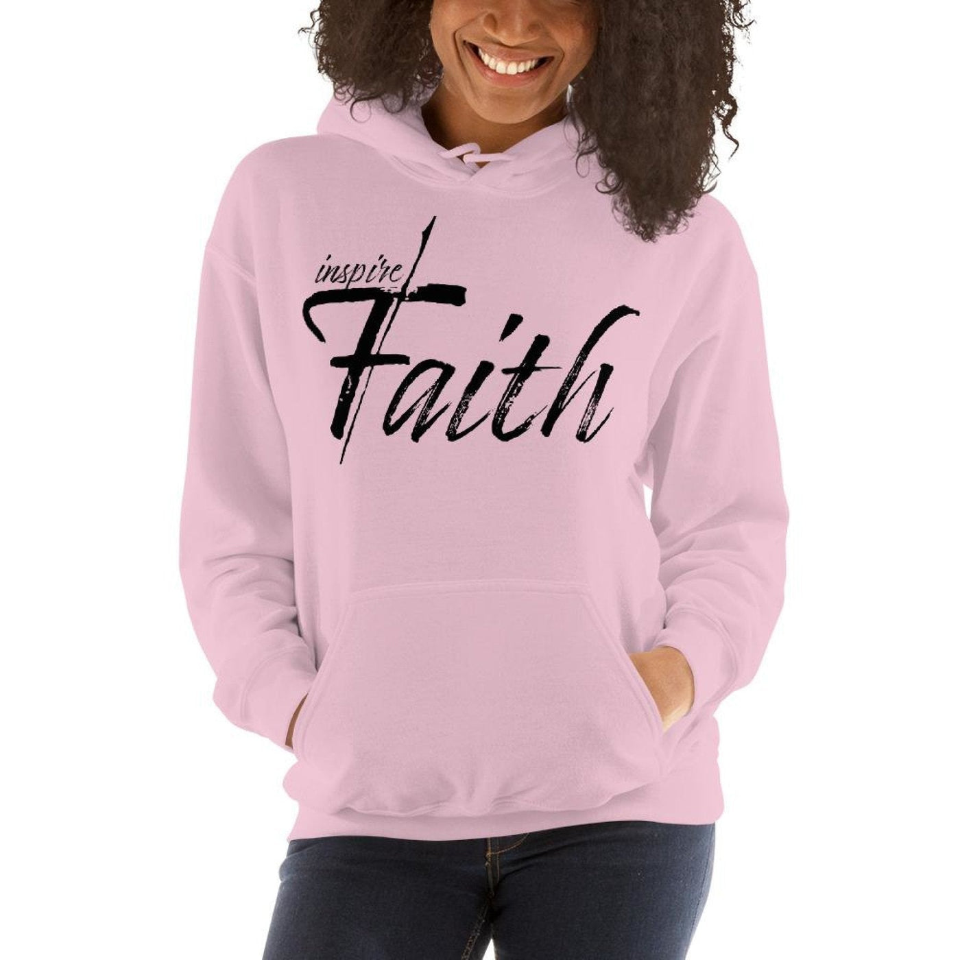 Womens Hoodie - Pullover Sweatshirt - Black Graphic / Inspire Faith - Womens |