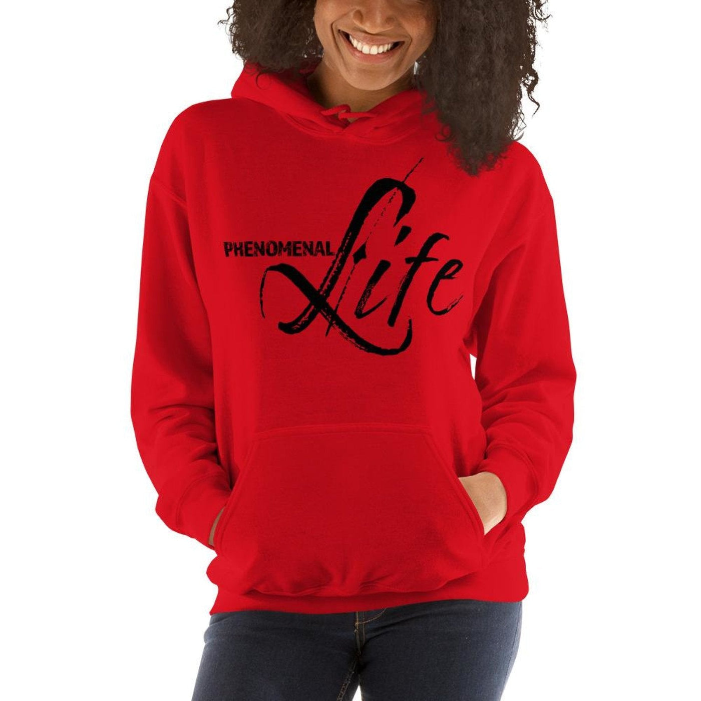 Womens Hoodie - Pullover Sweatshirt - Black Graphic/phenomenal Life - Womens |