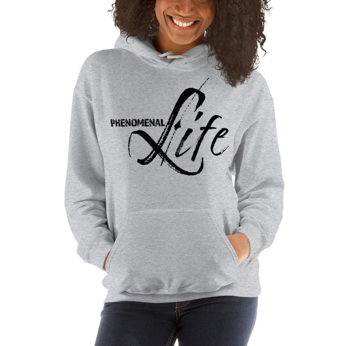 Womens Hoodie - Pullover Sweatshirt - Black Graphic/phenomenal Life - Womens |