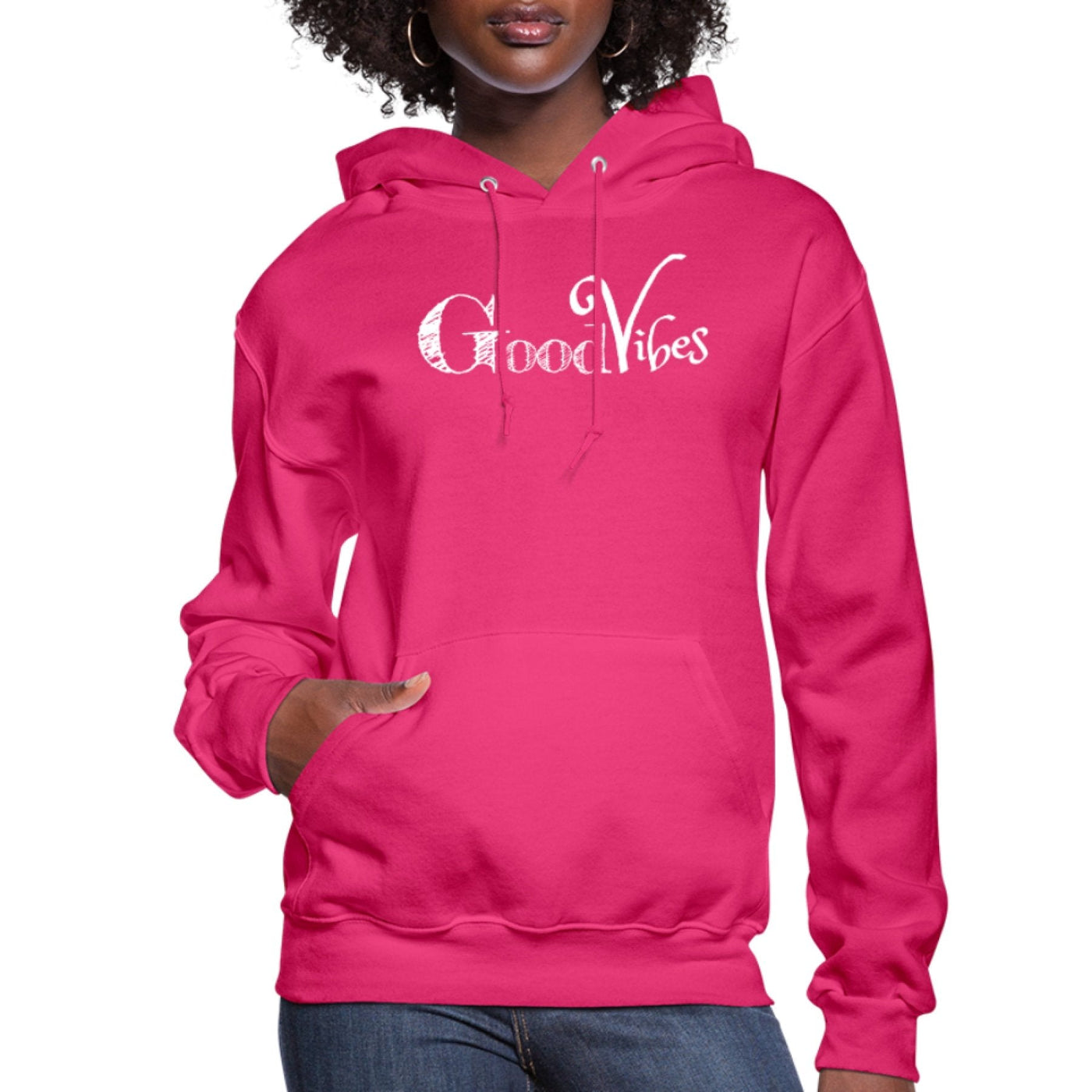 Womens Hoodie - Pullover Sweatshirt - Graphic/good Vibes - Womens | Hoodies