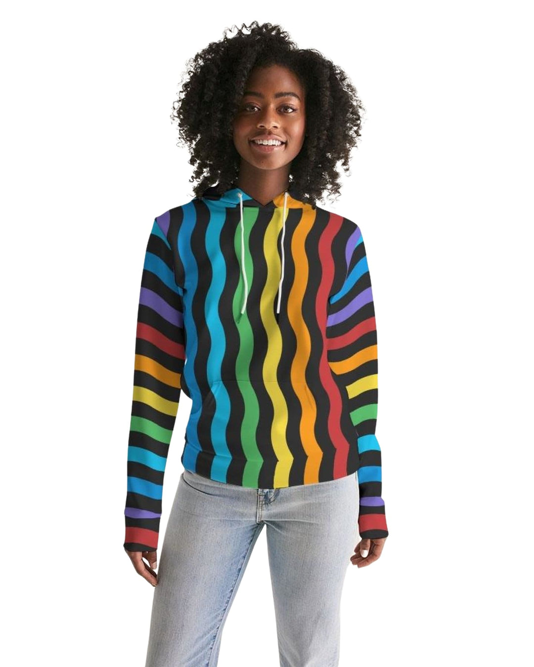 Womens Hoodie - Pullover Sweatshirt - Graphic/rainbow Stripe - Womens | Hoodies