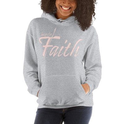Womens Hoodie - Pullover Sweatshirt - Pink Graphic / Inspire Faith - Womens |